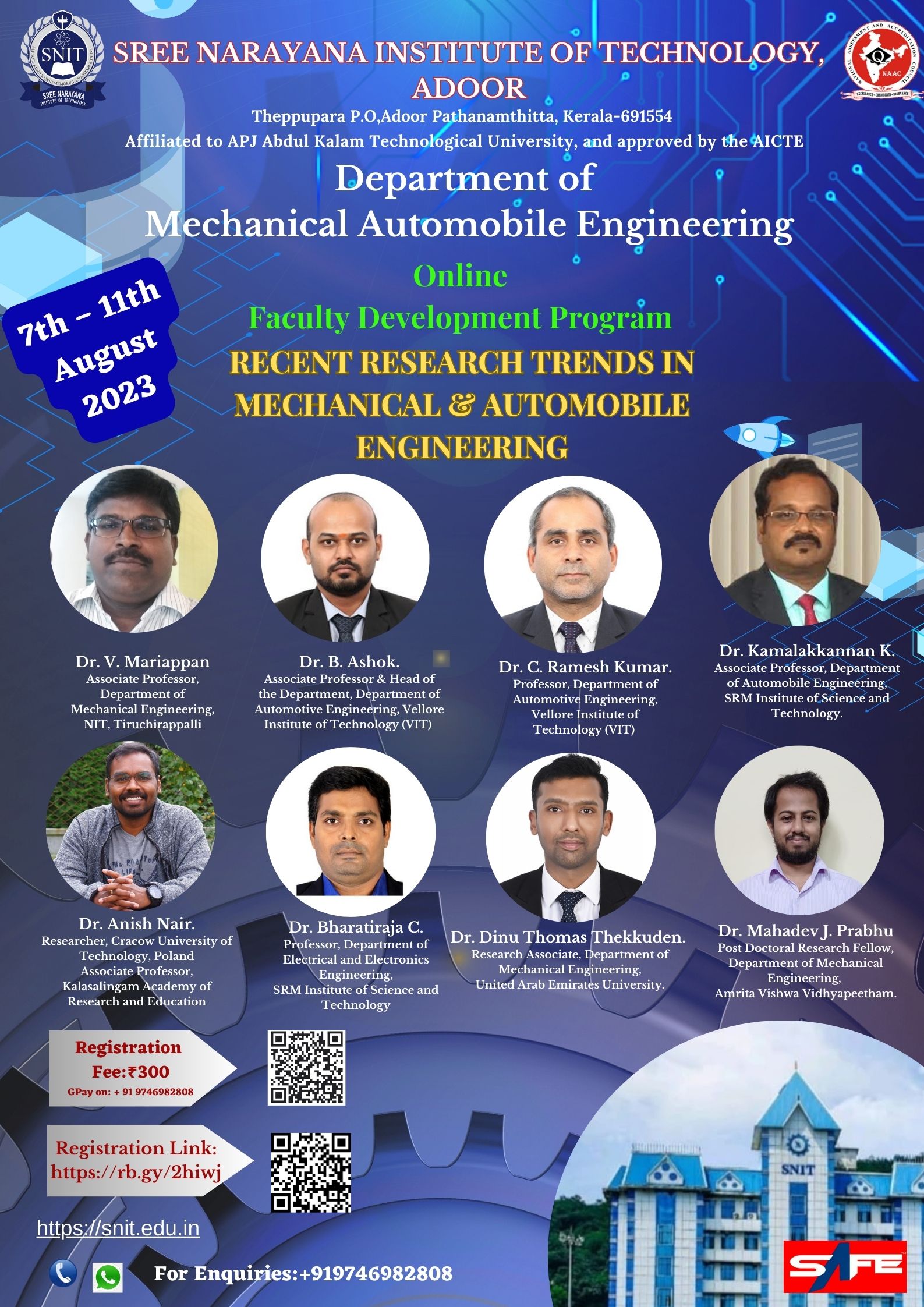 Recent Research Trends in Mechanical and automobile Engineering 2023